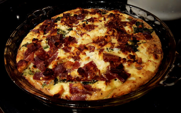 Spinach & Bacon Quiche with Sweet Potato Crust