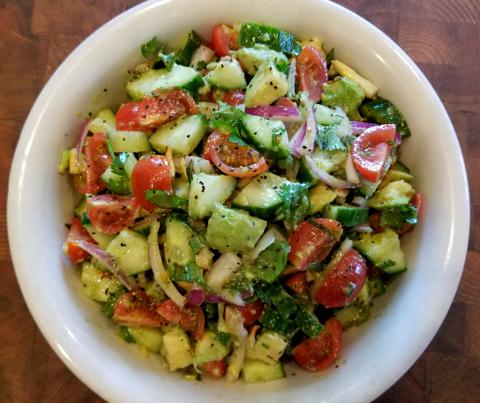 Roasted Garlic and Avocado Salad